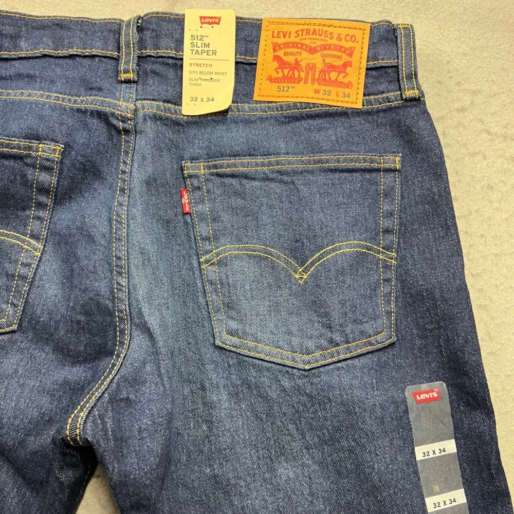 Levis 512 Slim Taper Jeans Mens 32x34 Dark Wash Stretch Denim 288330118 New